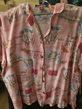Relaxed Pink Floral Button-Down Shirt